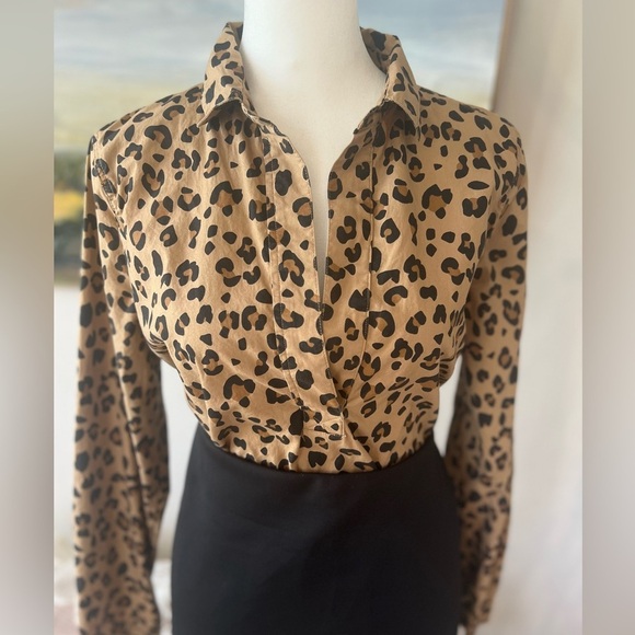 J Crew Leopard Print Long Sleeve Shirt - Picture 5 of 8